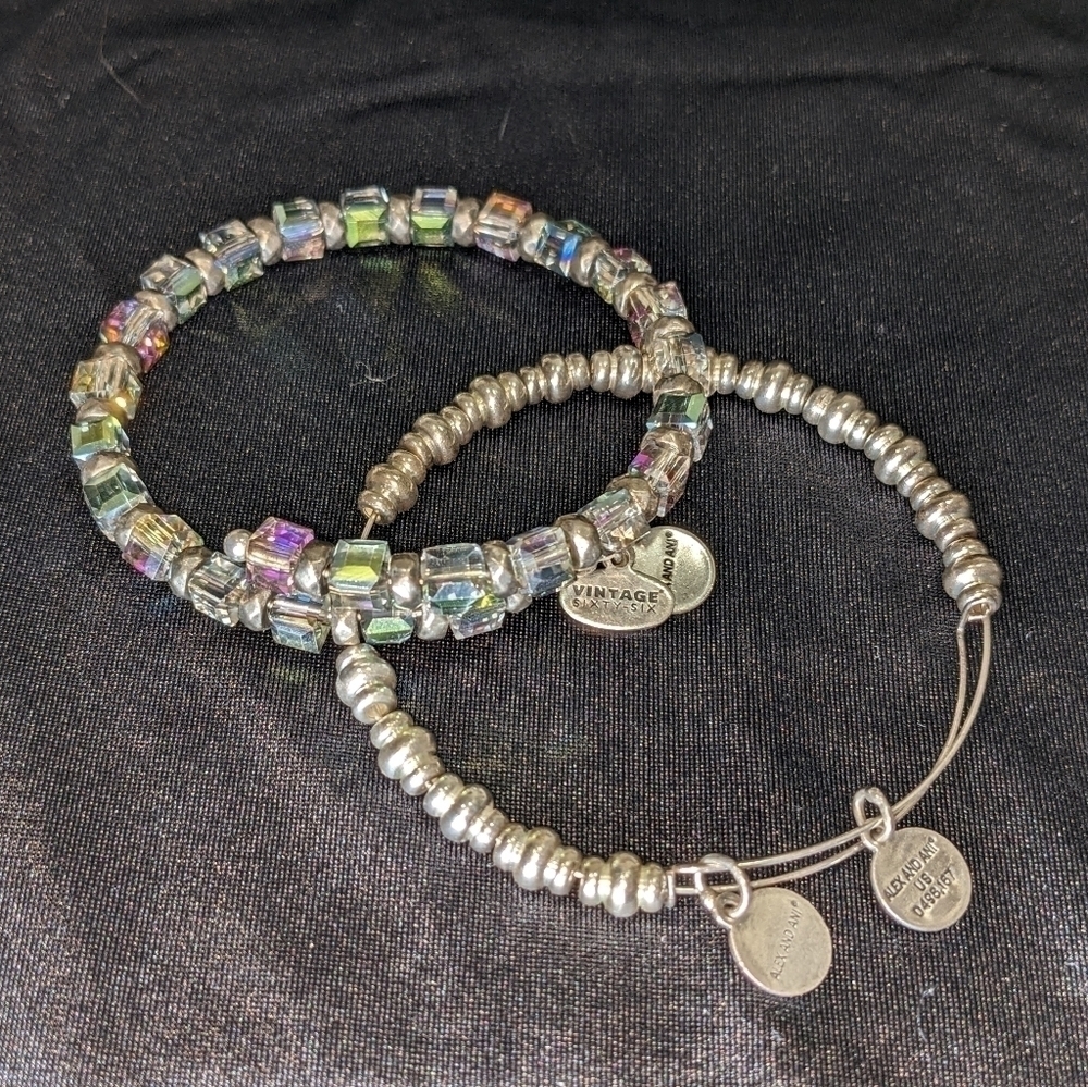 Sixty-Six Silver Bangle Bracelets by Alex and Ani